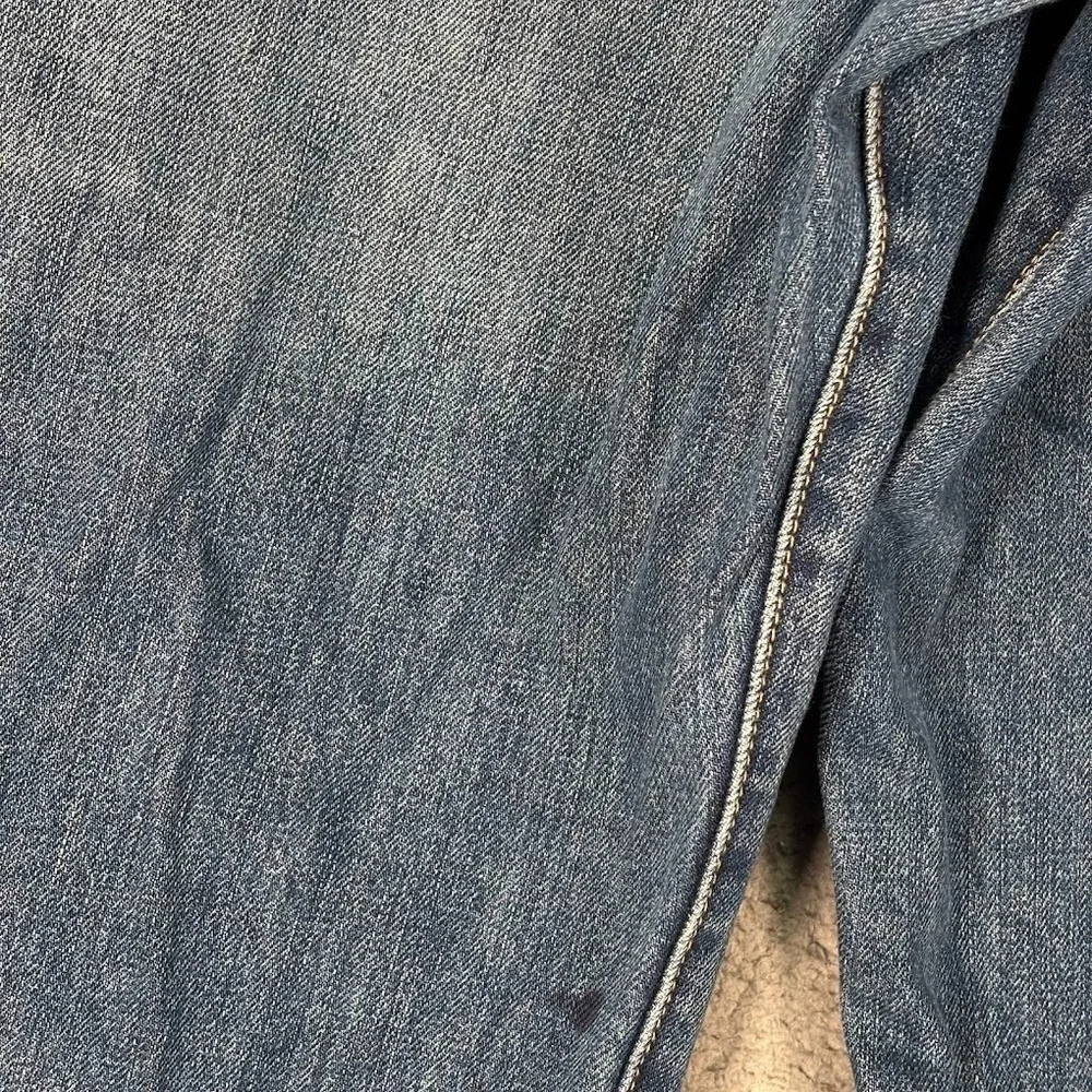 J Crew Jeans 36x32 Mens Straight Leg Baggy Loose Relaxed Wide Whiskering Faded *